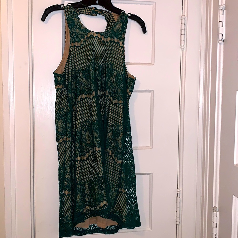 Green lace dress